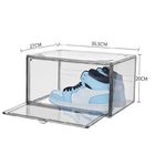 Boîte à chaussures acrylique claire de porte magnétique empilable transparente