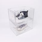 Type acrylique de tiroir de boîtes de rangement empilables en plastique transparentes de chaussure