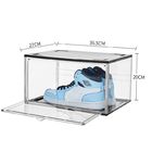 La présentation empilable magnétique acrylique de chaussure boîte transparent