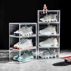 Boîte à chaussures acrylique claire transparente en plastique magnétique empilable