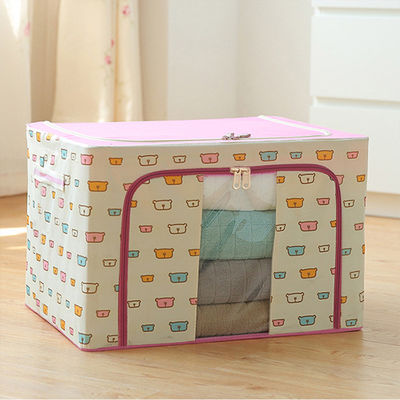 Boîtes de rangement couvertes de tissu inodores, poubelles de stockage antipoussière de vêtements ISO9001