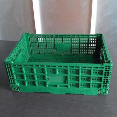 Caisse en plastique de fruit de taille de vert multiple de pliage pour le supermarché