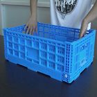 Caisses en plastique pliantes perforées avec pliable bleu de couvercles