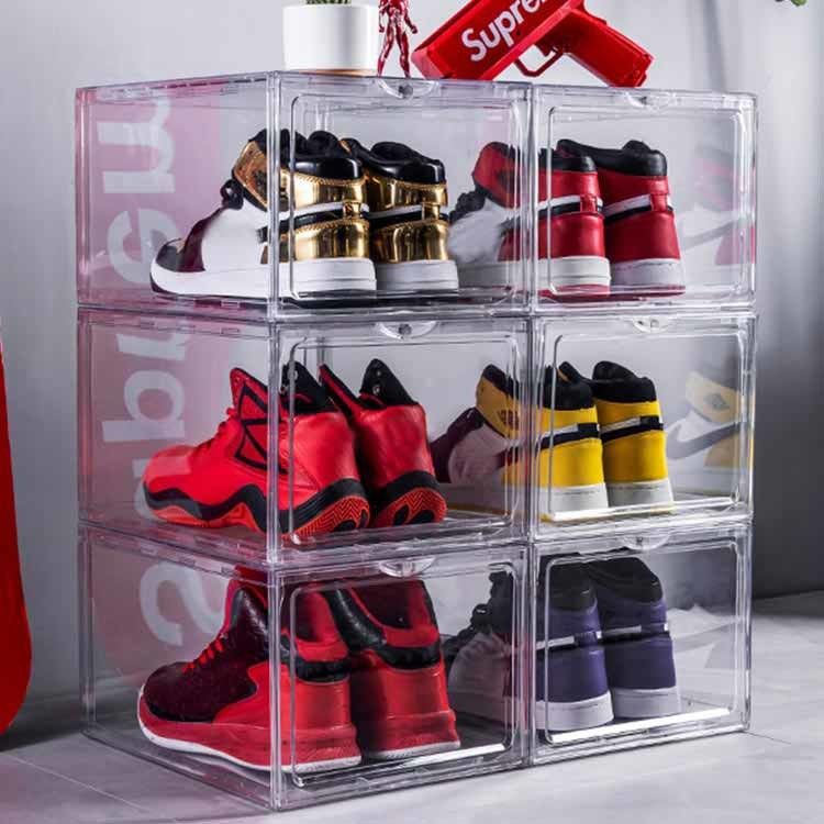 Baisse acrylique Front Shoe Box Transparent Stackable de ménage