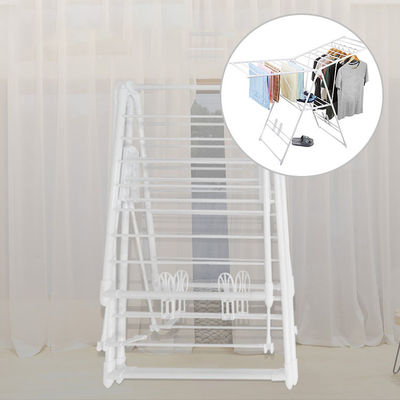 Qualité Vêtements pliables détachables d'acier inoxydable séchant le support avec des roues usine