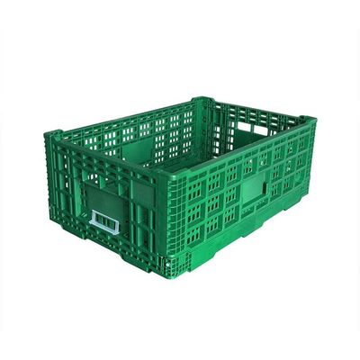 Qualité Caisses en plastique pliantes portatives de fruit avec des poignées de trou usine